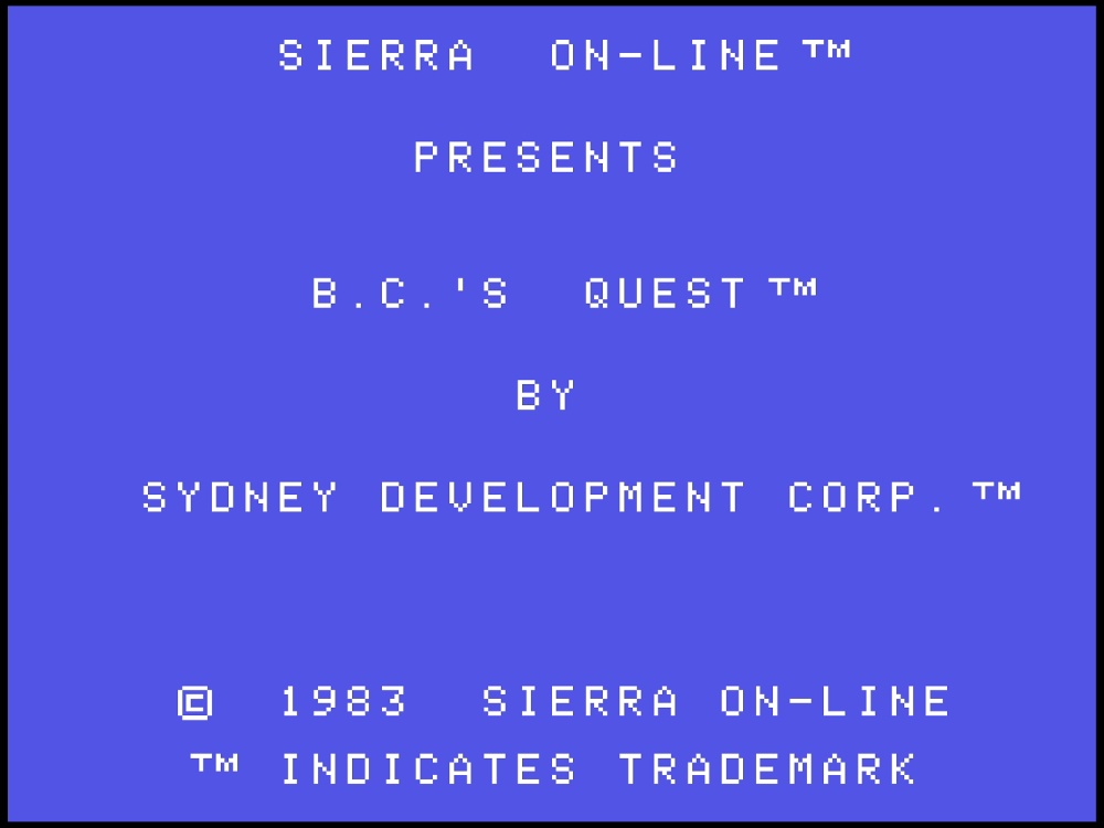 Title Screen of B.C.'s Quest for Tires for Colecovision